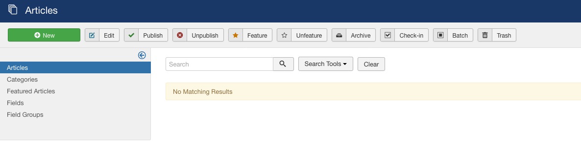 articles list empty