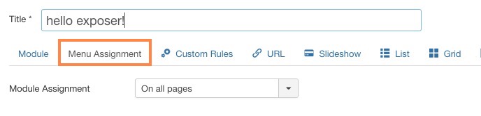 module menu assignement