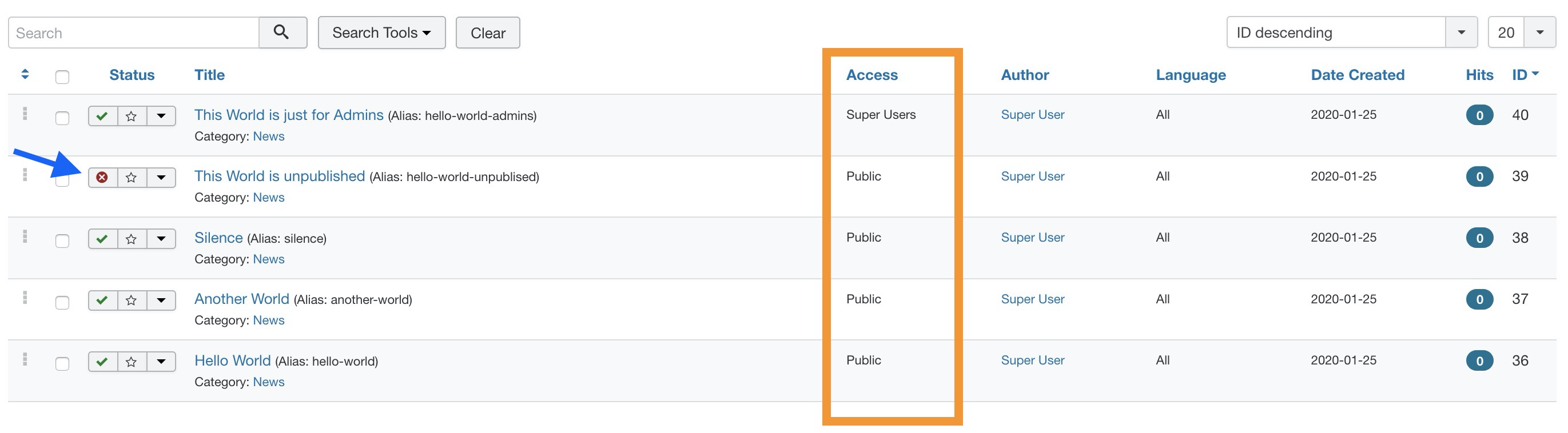 articles view hw