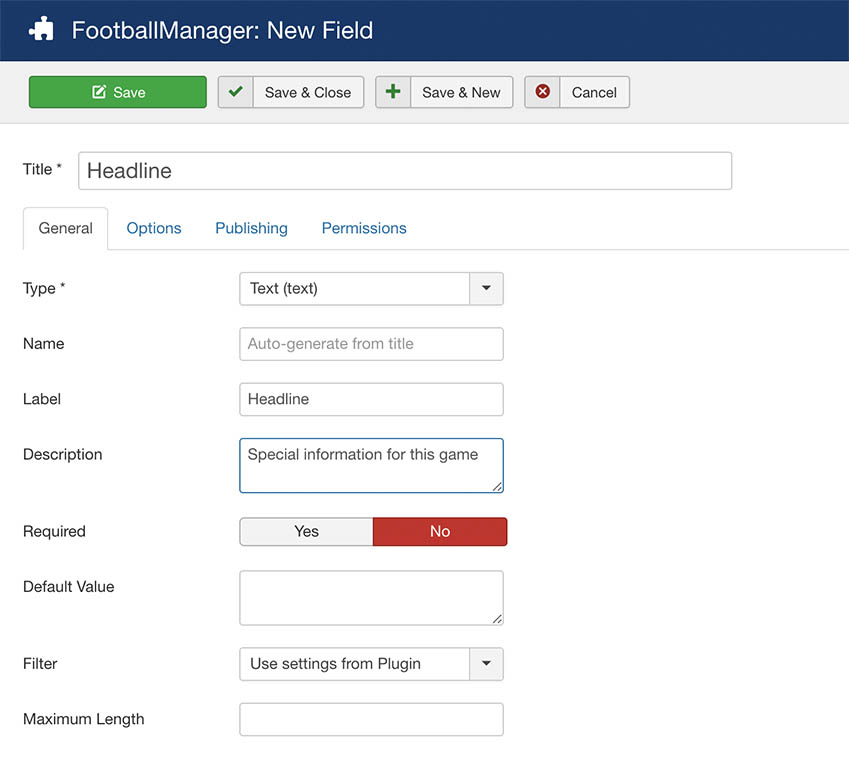 FootballManager cf support new field