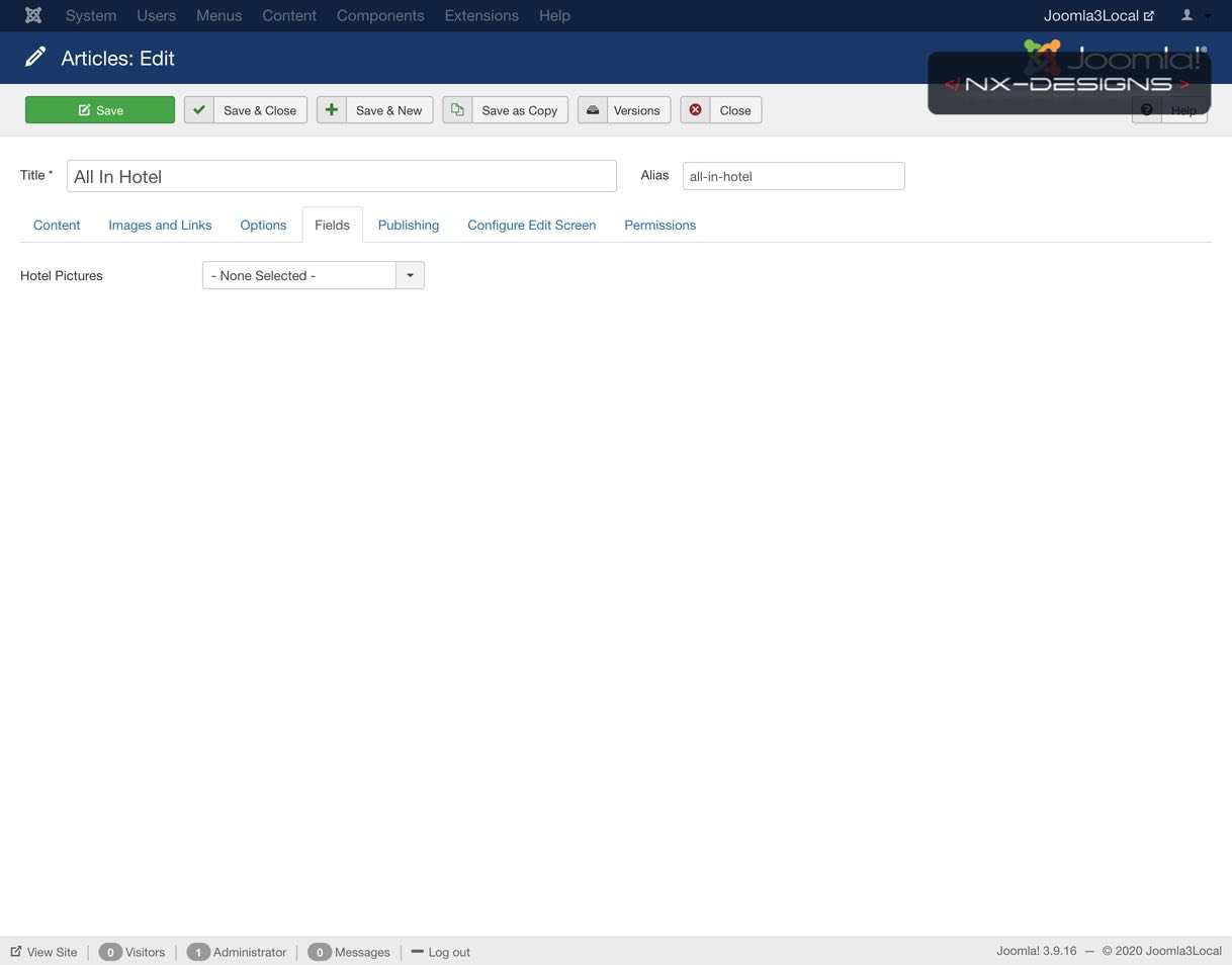 Articles Edit Joomla3Local Administration